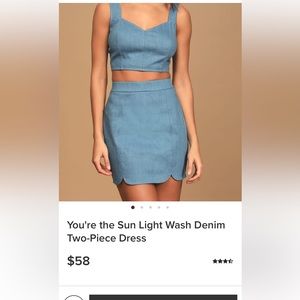New!!! With tags. Two piece light wash denim dress